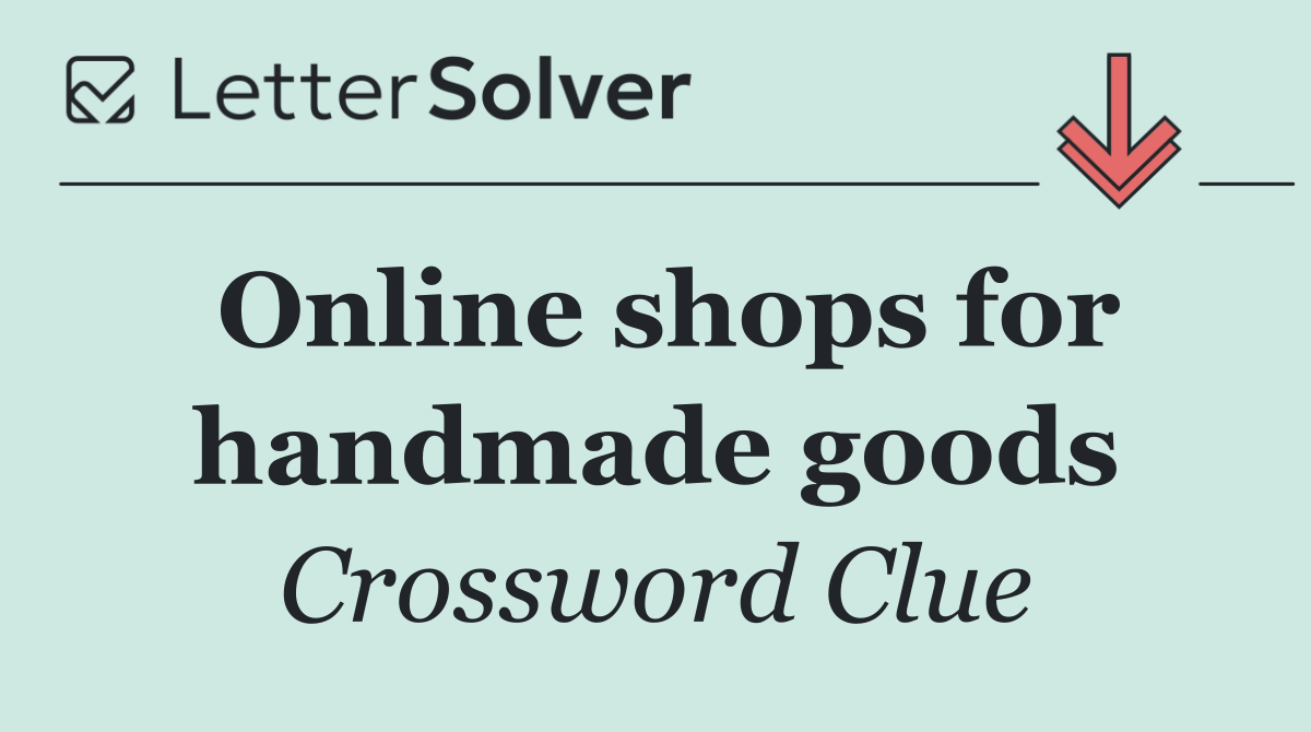 Online shops for handmade goods