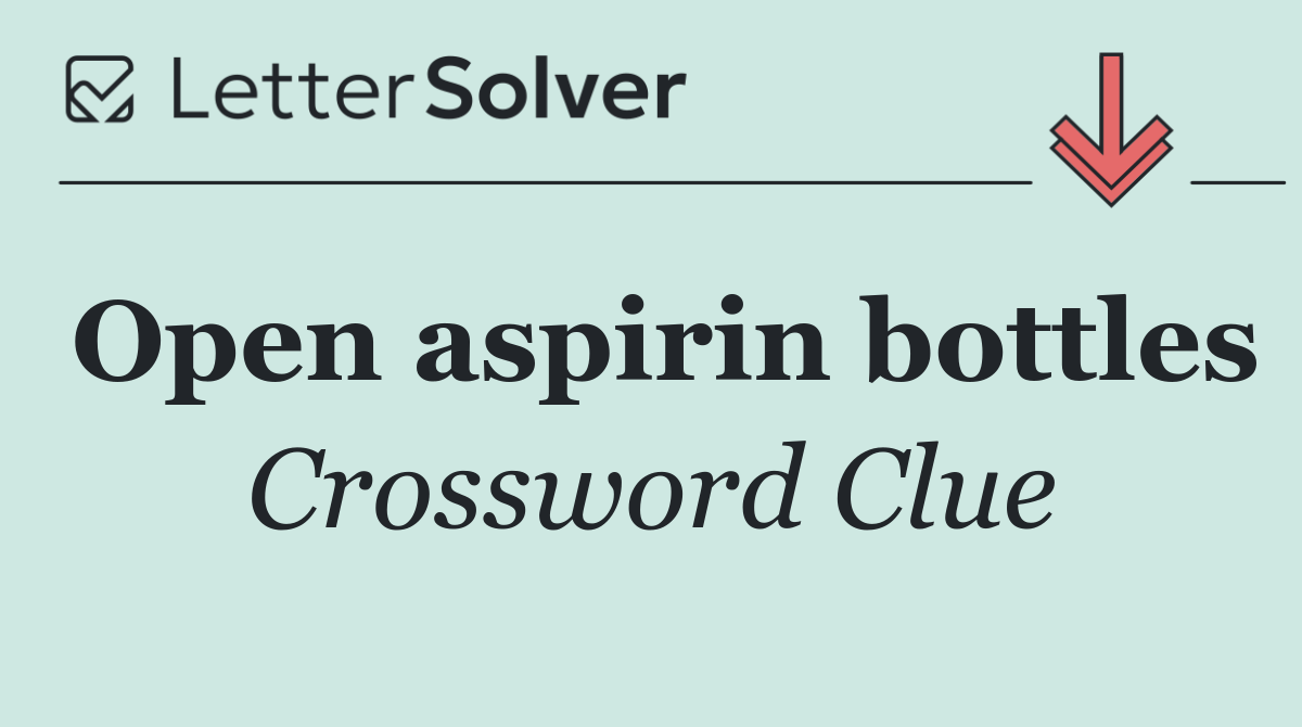 Open aspirin bottles