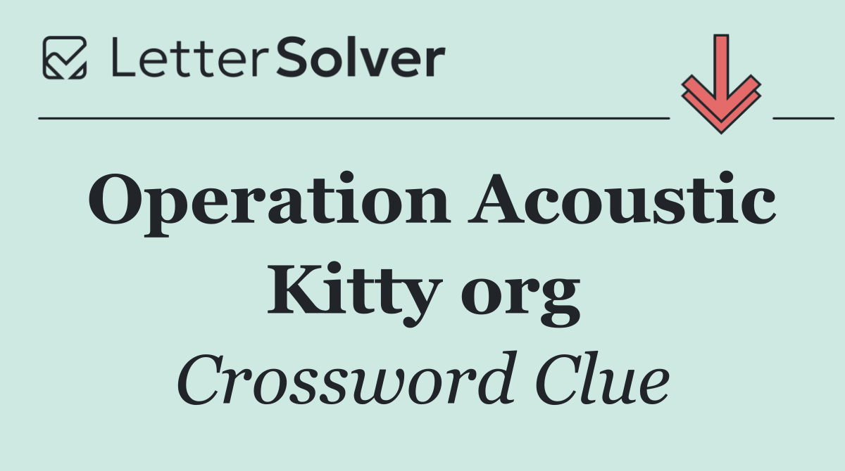 Operation Acoustic Kitty org