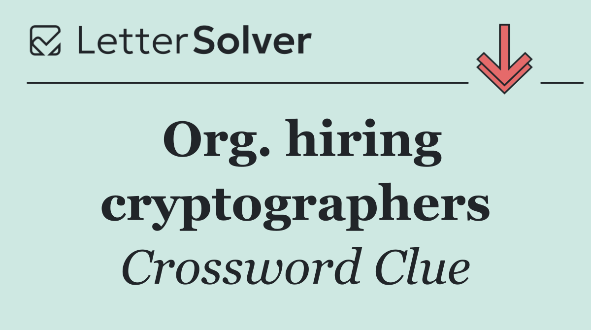 Org. hiring cryptographers