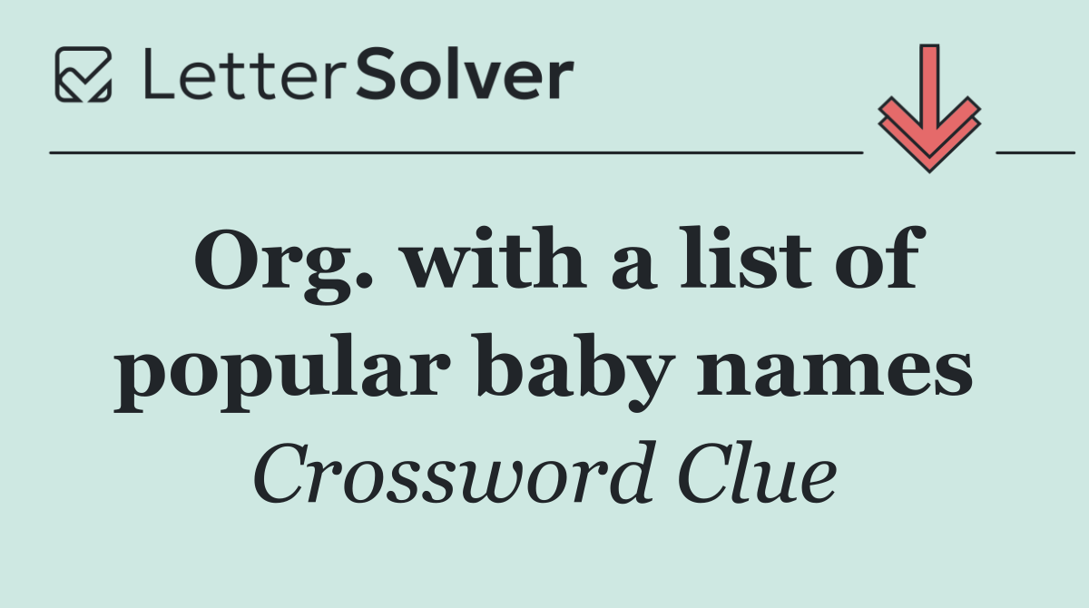 Org. with a list of popular baby names