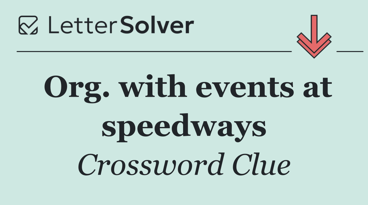 Org. with events at speedways