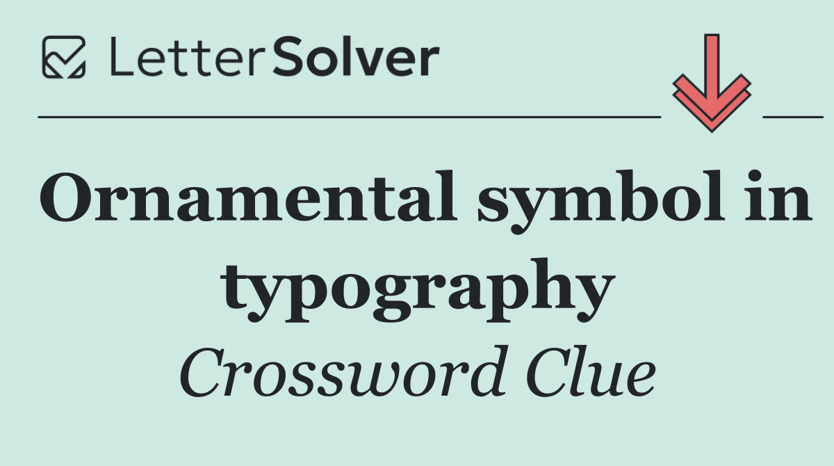 Ornamental symbol in typography
