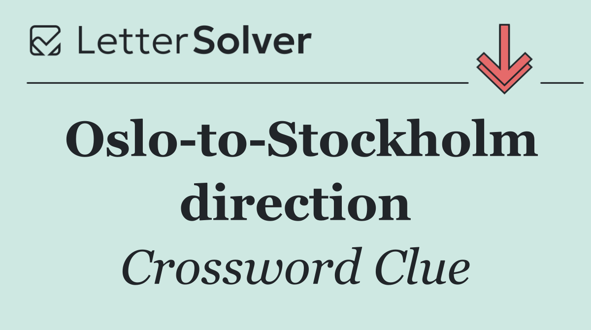 Oslo to Stockholm direction