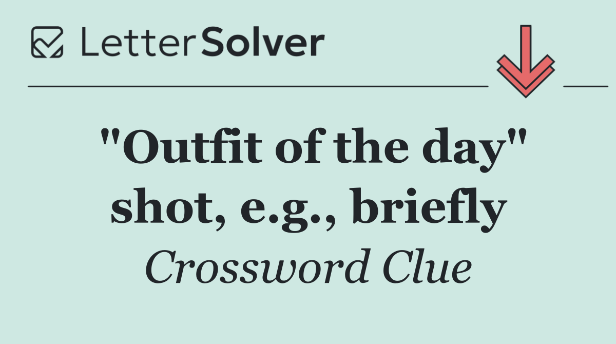 "Outfit of the day" shot, e.g., briefly