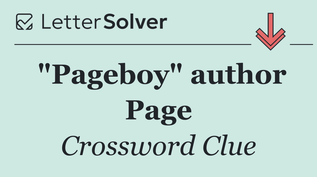 "Pageboy" author Page