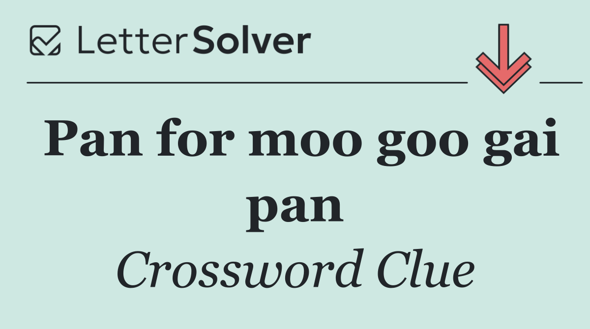 Pan for moo goo gai pan