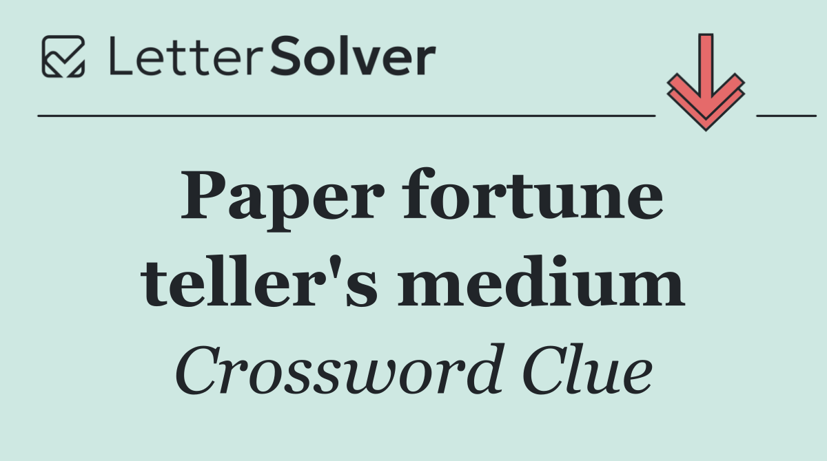 Paper fortune teller's medium