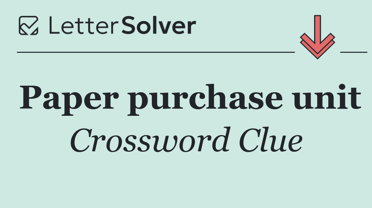 Paper purchase unit