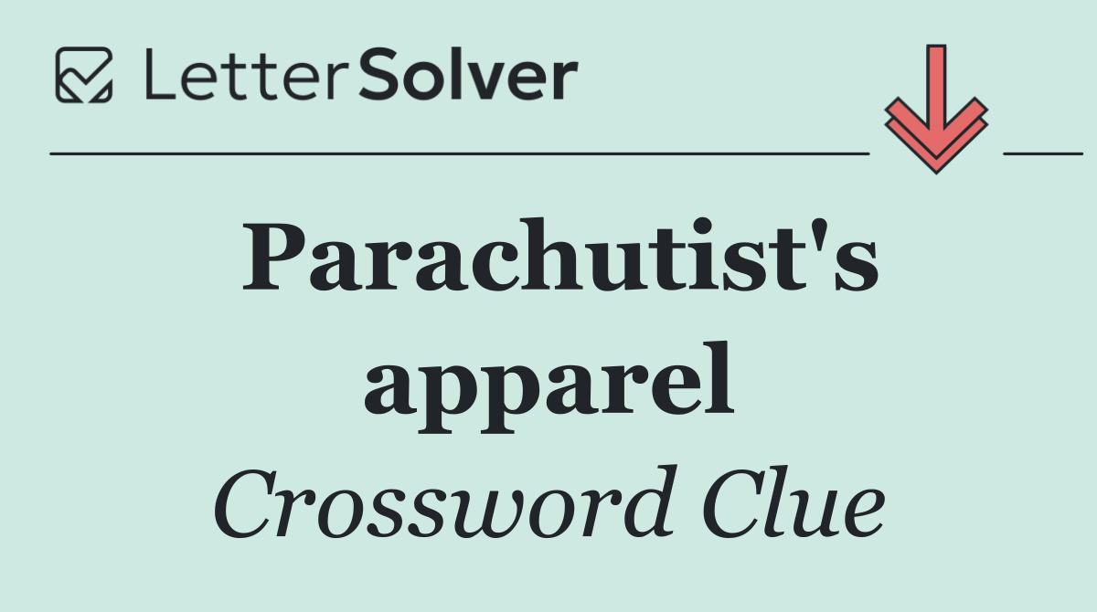 Parachutist's apparel