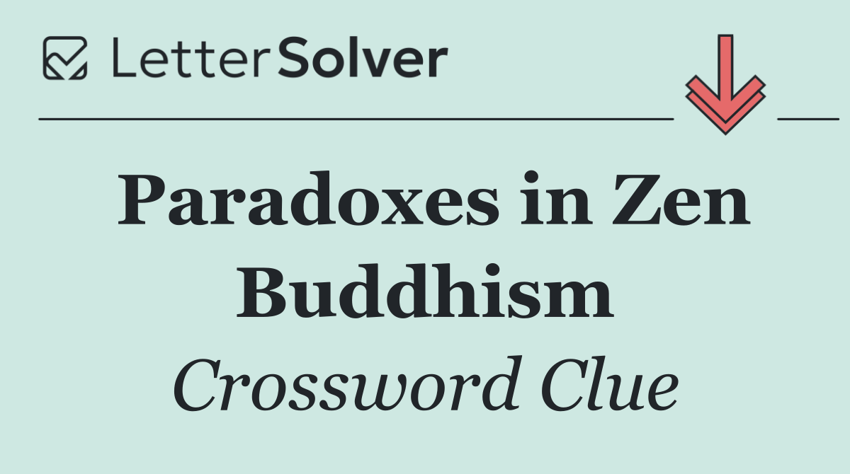 Paradoxes in Zen Buddhism