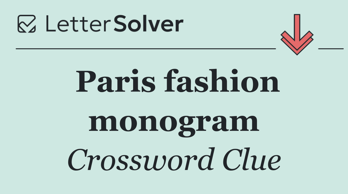 Paris fashion monogram
