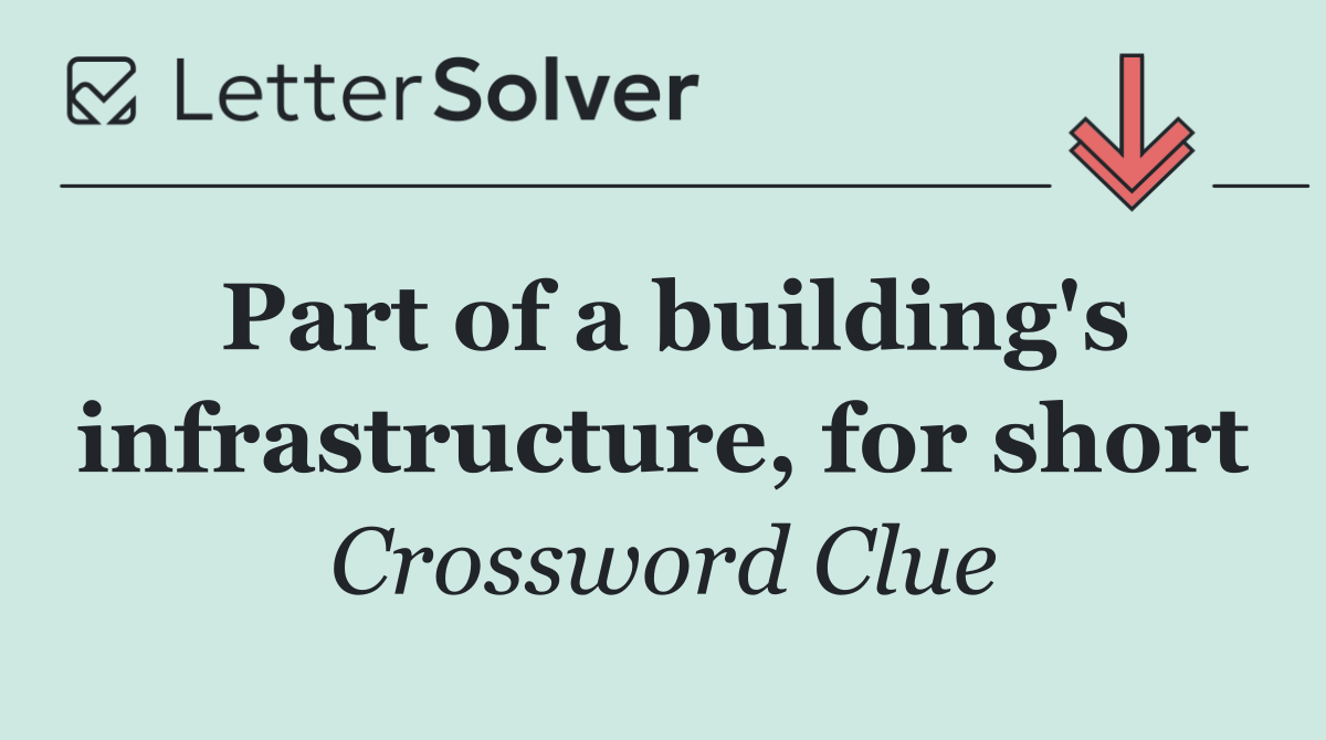 Part of a building's infrastructure, for short