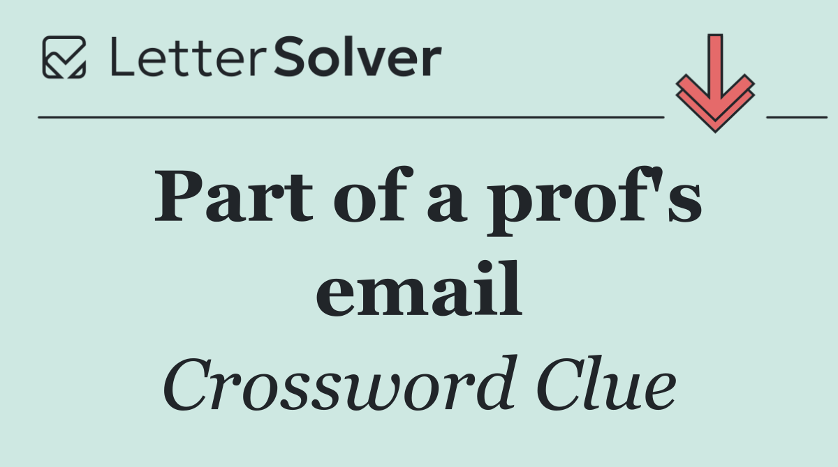 Part of a prof's email