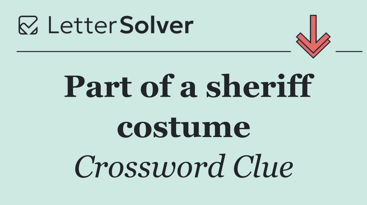 Part of a sheriff costume
