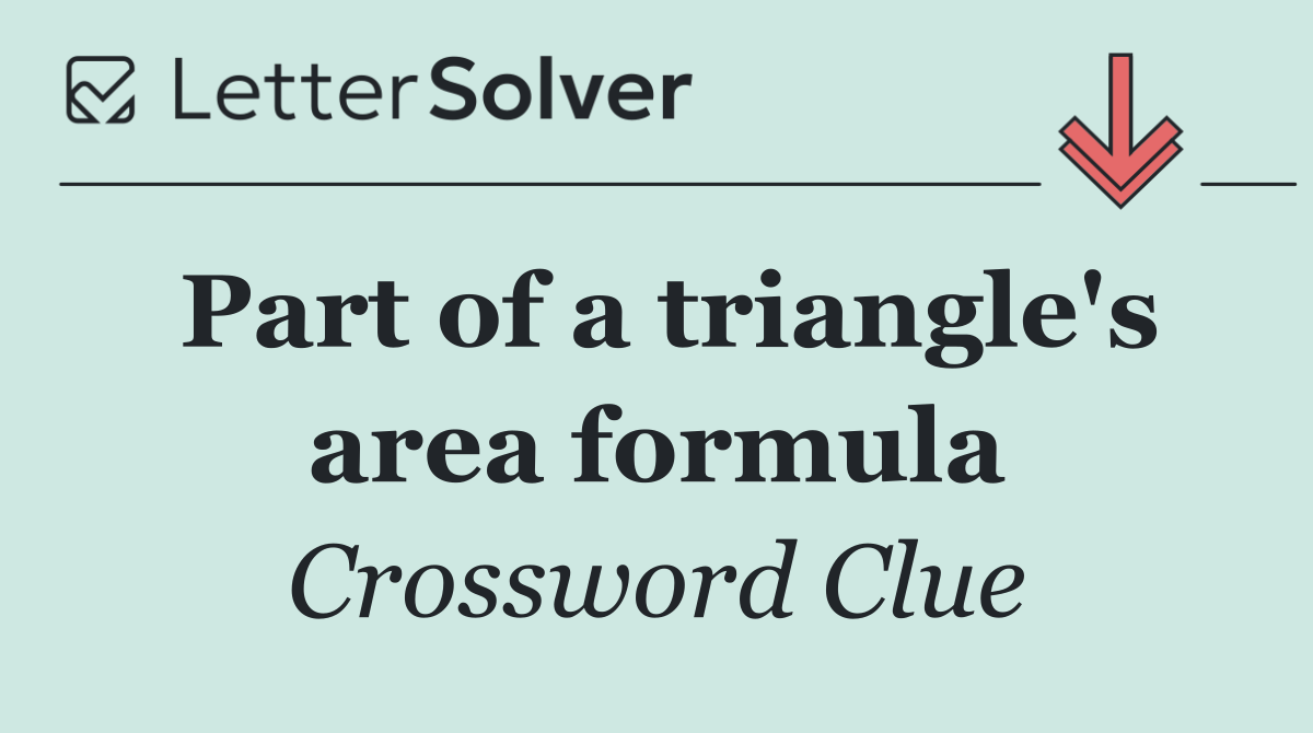 Part of a triangle's area formula