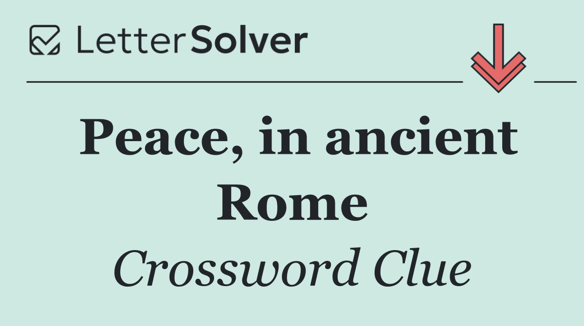 Peace, in ancient Rome