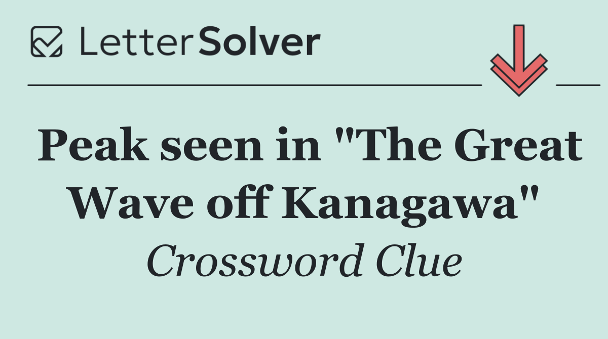 Peak seen in "The Great Wave off Kanagawa"