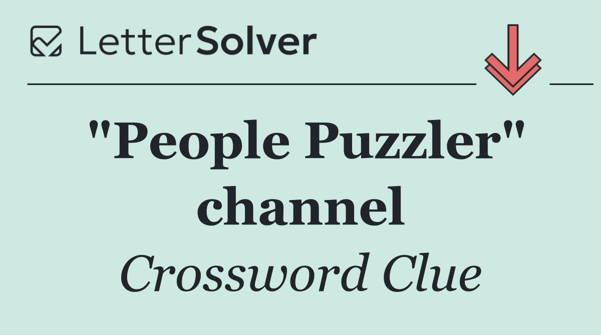 "People Puzzler" channel