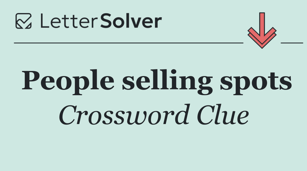 People selling spots