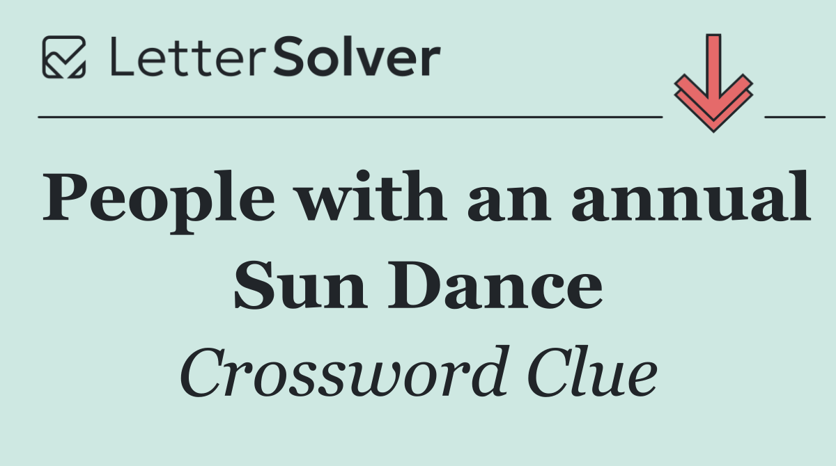 People with an annual Sun Dance