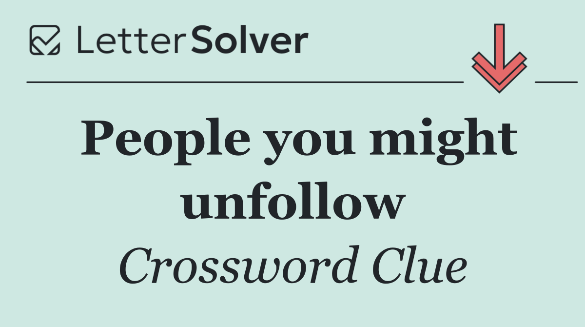 People you might unfollow