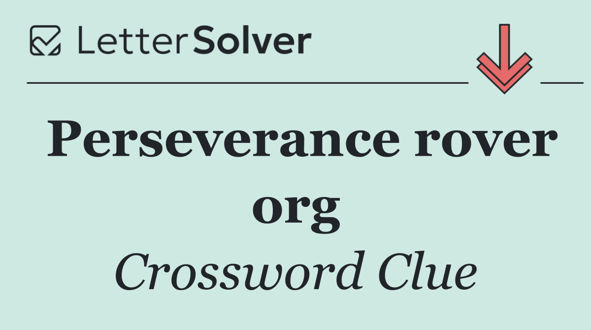 Perseverance rover org