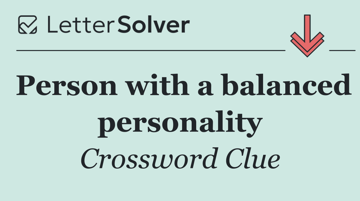 Person with a balanced personality