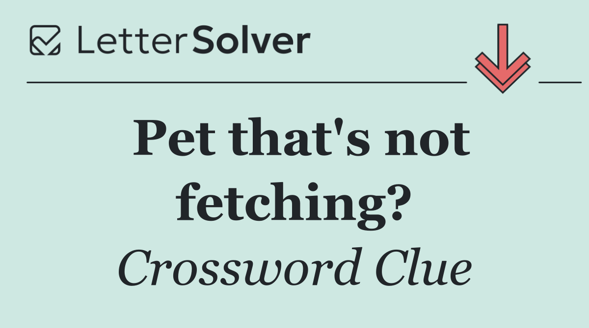 Pet that's not fetching?
