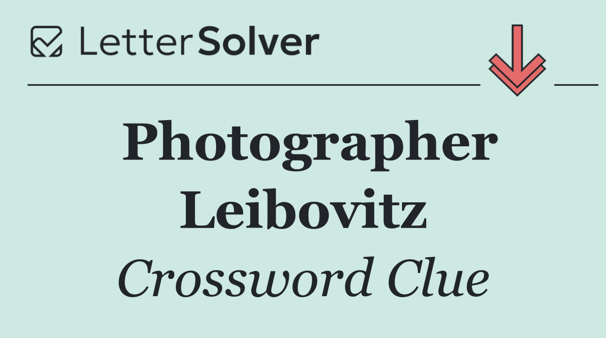 Photographer Leibovitz