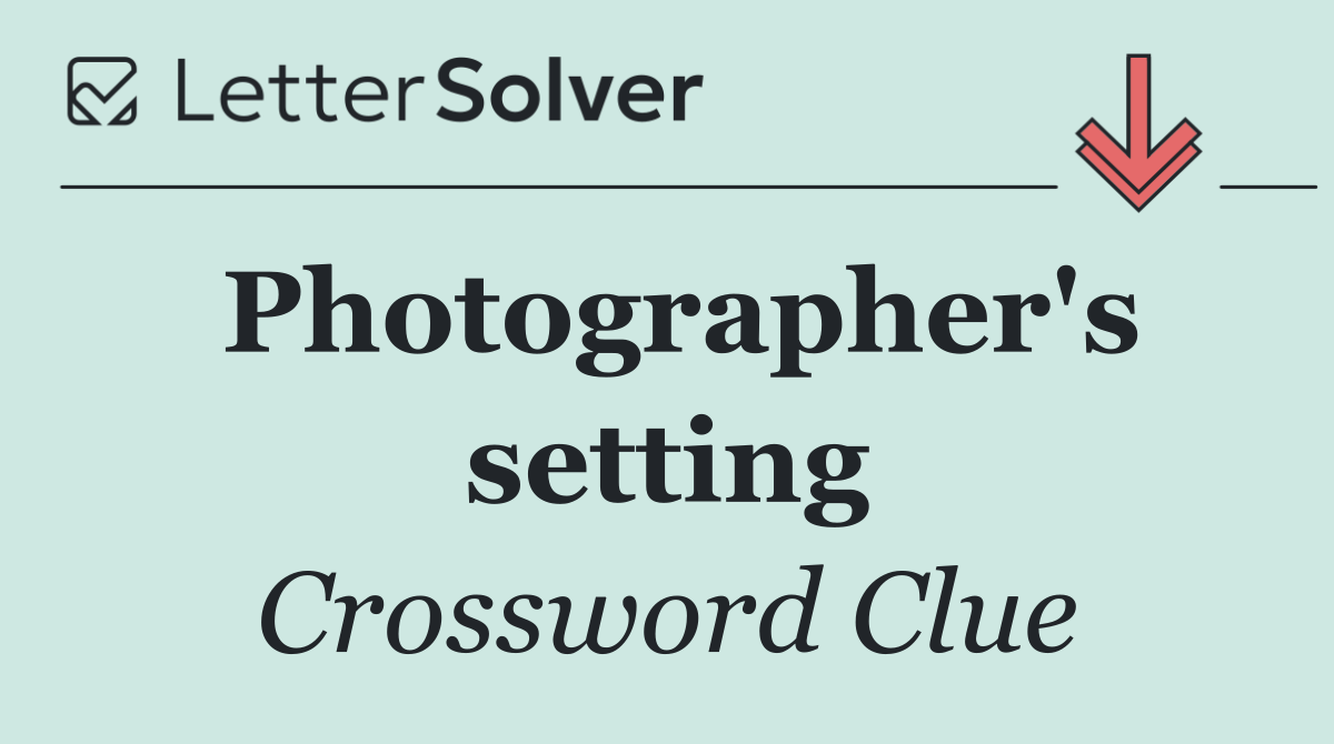 Photographer's setting