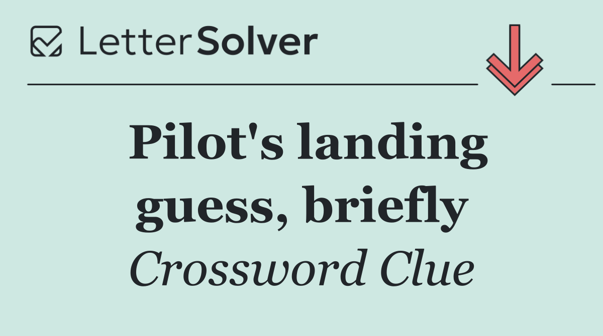 Pilot's landing guess, briefly
