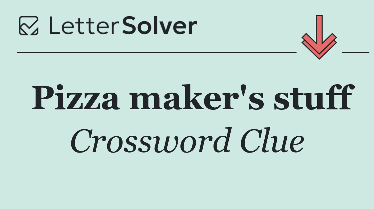 Pizza maker's stuff