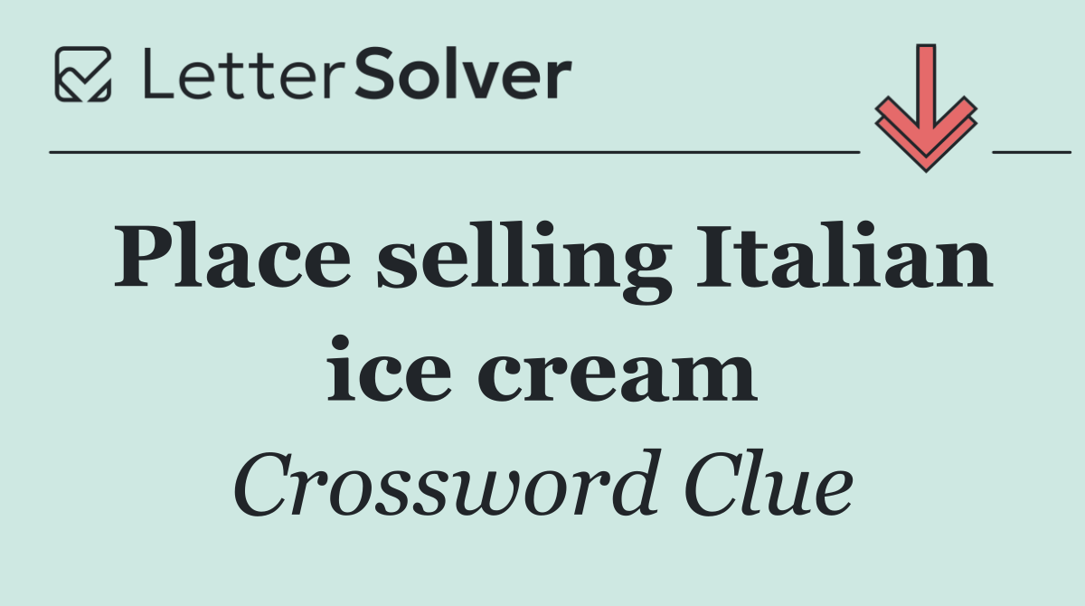 Place selling Italian ice cream