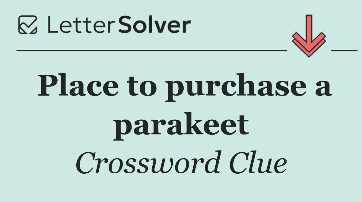 Place to purchase a parakeet