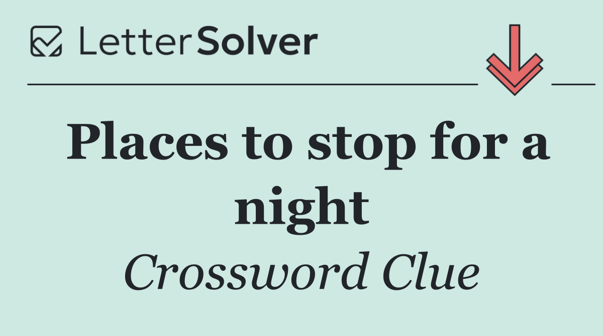 Places to stop for a night