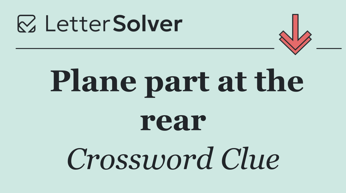 Plane part at the rear