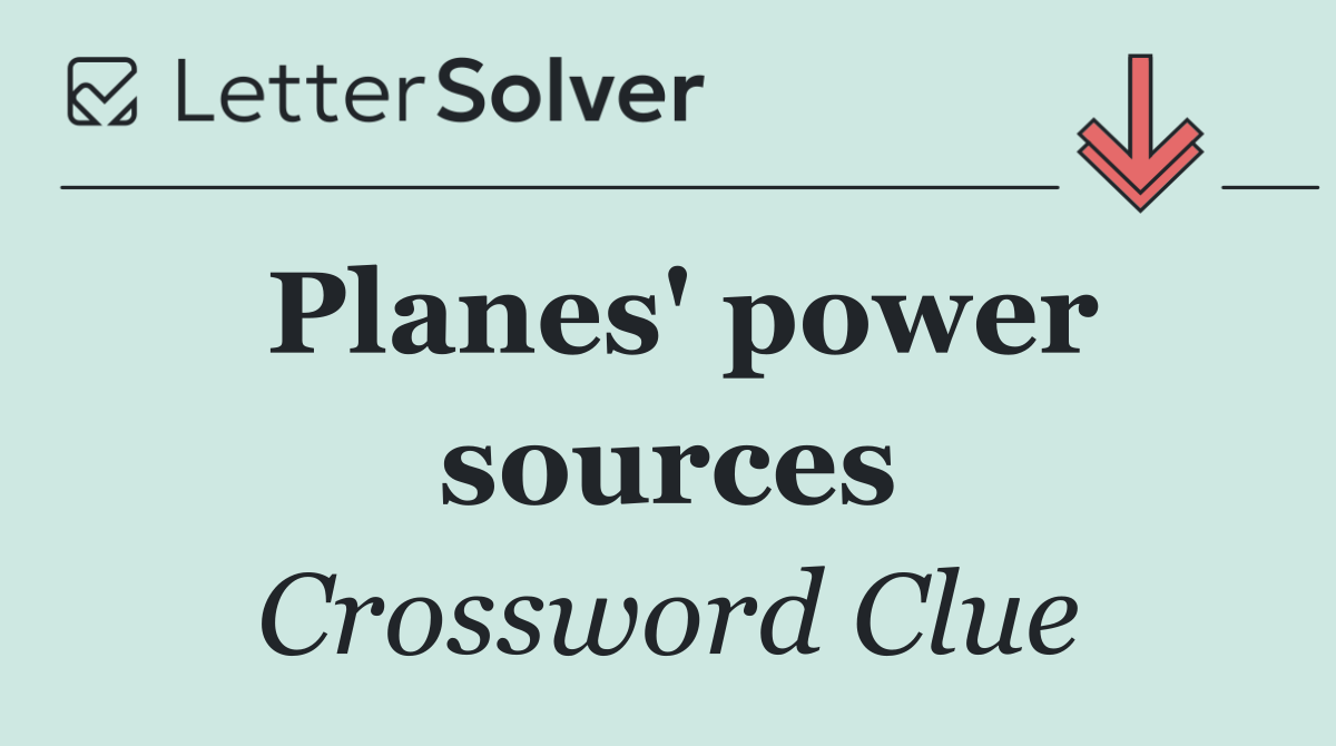Planes' power sources