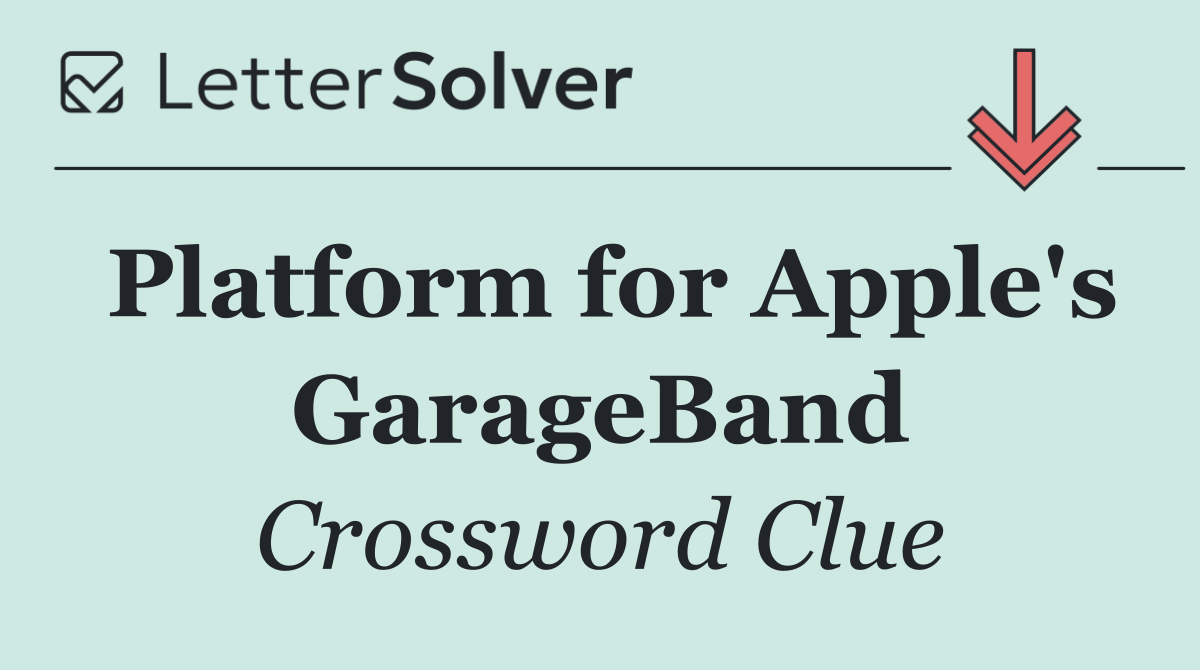 Platform for Apple's GarageBand