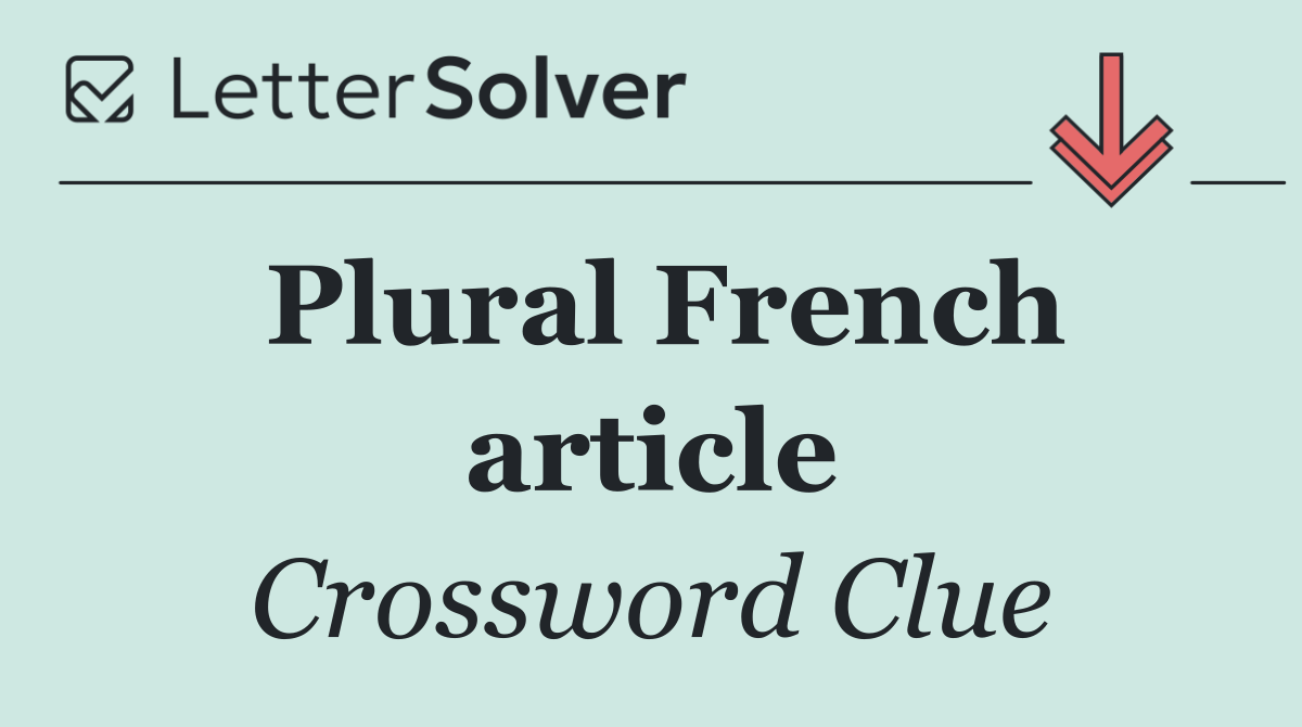 Plural French article
