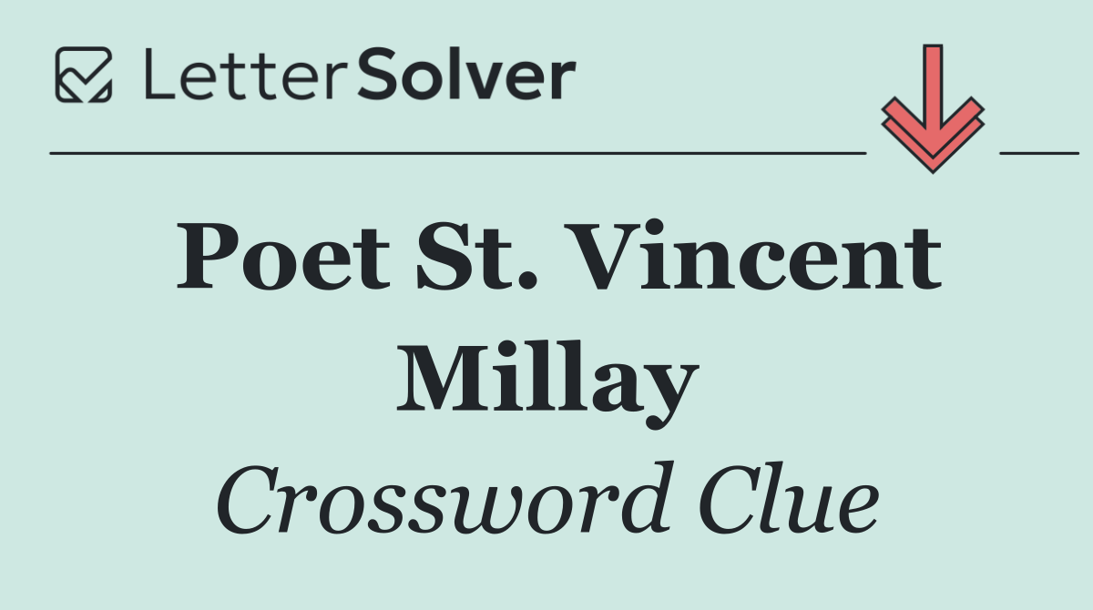 Poet St. Vincent Millay