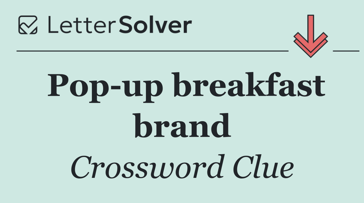 Pop up breakfast brand