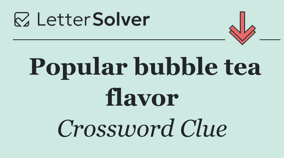 Popular bubble tea flavor