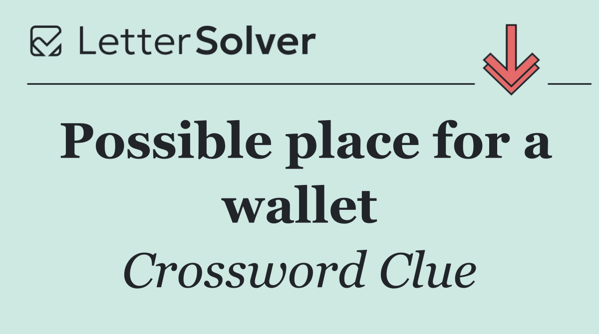 Possible place for a wallet