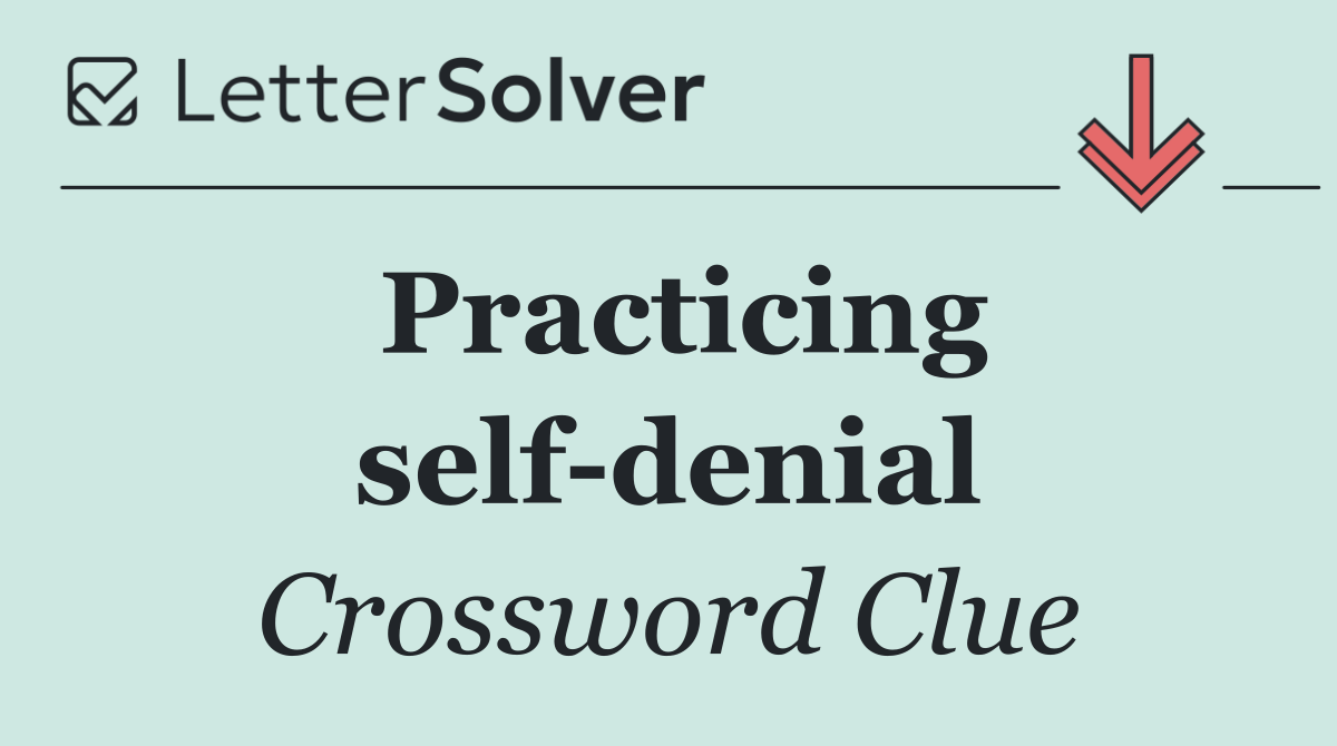 Practicing self denial