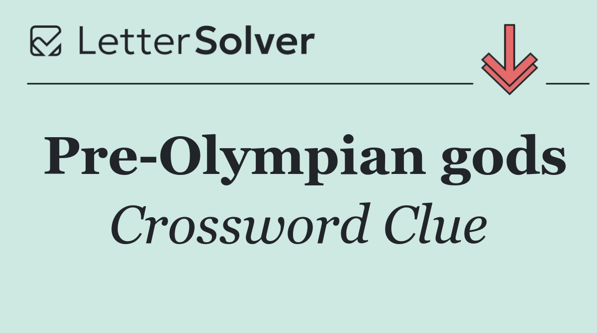 Pre Olympian gods