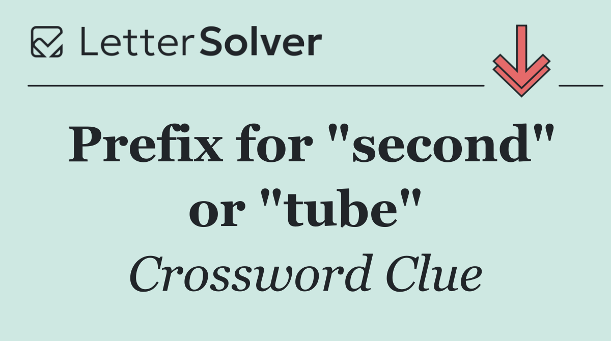 Prefix for "second" or "tube"