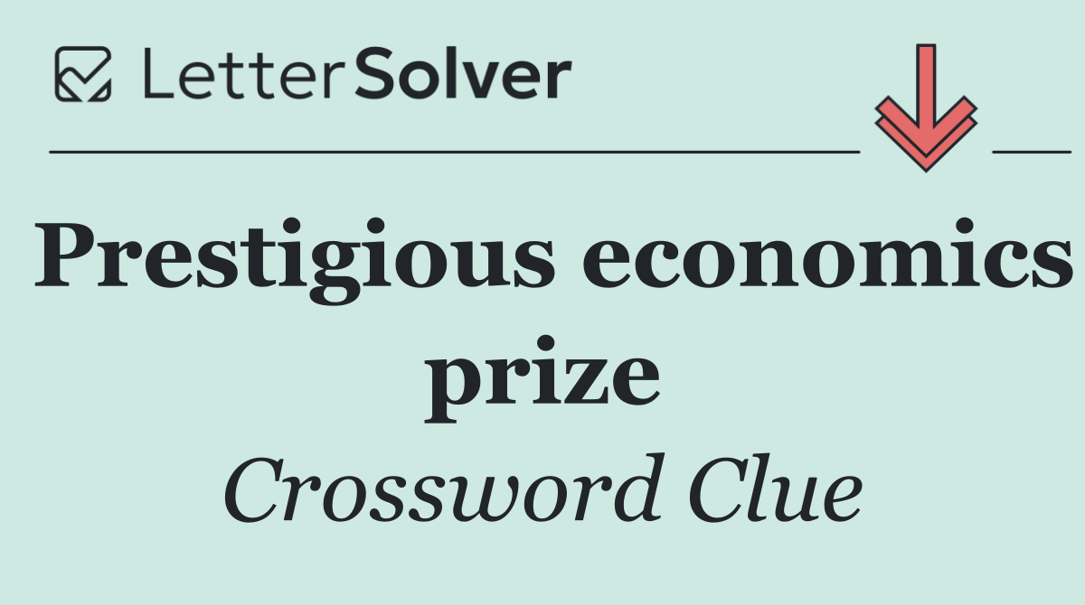 Prestigious economics prize