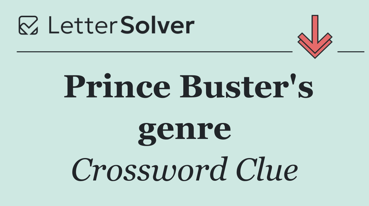 Prince Buster's genre