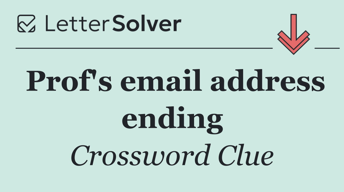 Prof's email address ending